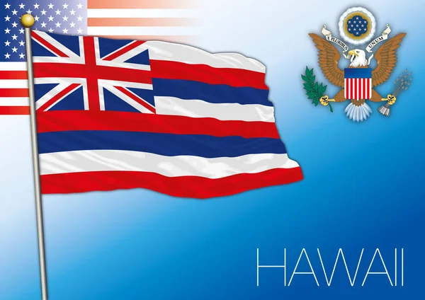 Flagge Des Bundesstaates Hawaii Vereinigte Staaten — Stockvektor