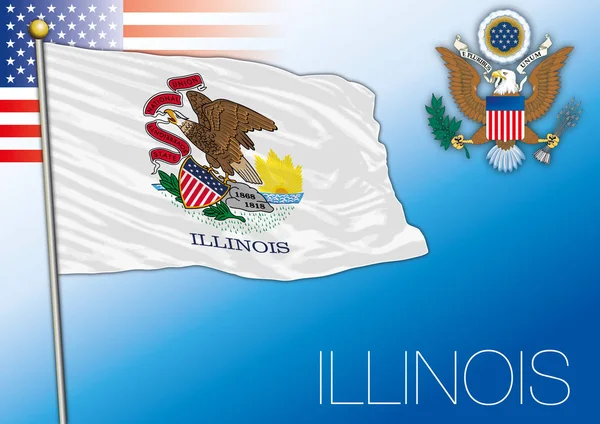 Illinois Federala Statligt Flagga Förenta Staterna — Stock vektor