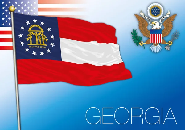 Georgia Bandiera Dello Stato Federale Stati Uniti — Vettoriale Stock