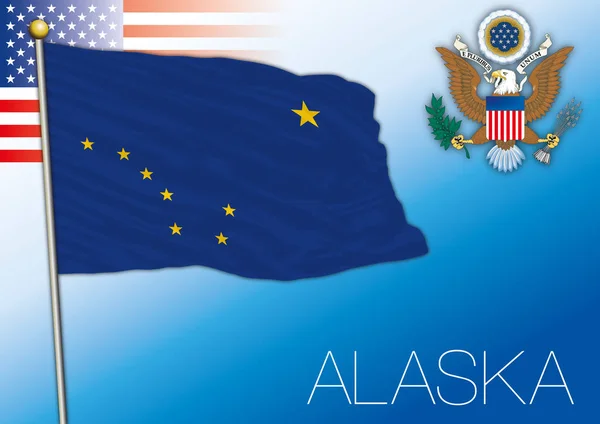 Flaga Kraju Związkowego Alaska Stany Zjednoczone — Wektor stockowy
