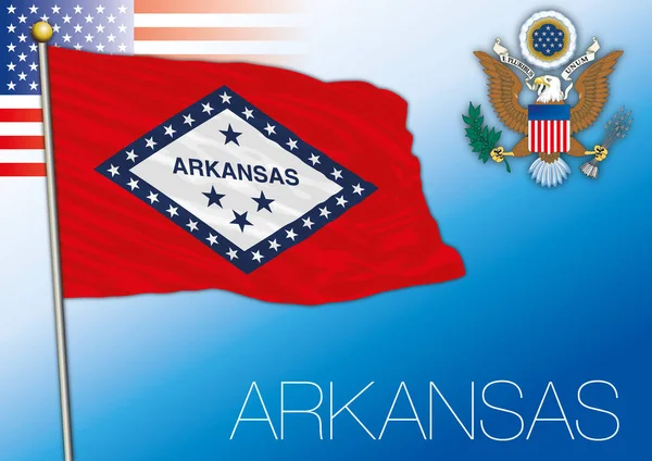 Vlag Van Federale Staat Van Arkansas Verenigde Staten — Stockvector
