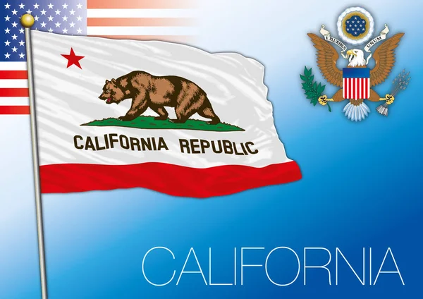 California Federala Statliga Flagga Förenta Staterna — Stock vektor