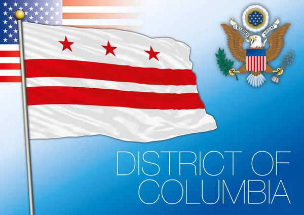 District Columbia Federal State Flagge Vereinigte Staaten — Stockvektor