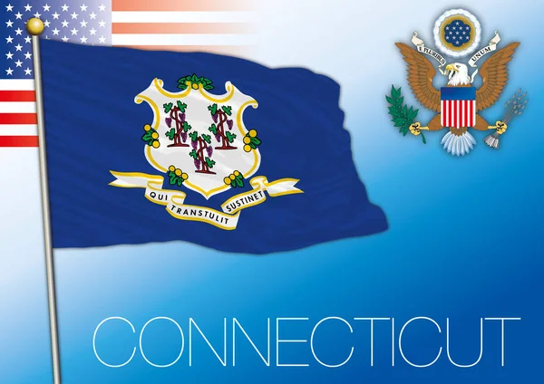 Connecticut Federala Statliga Flagga Förenta Staterna — Stock vektor