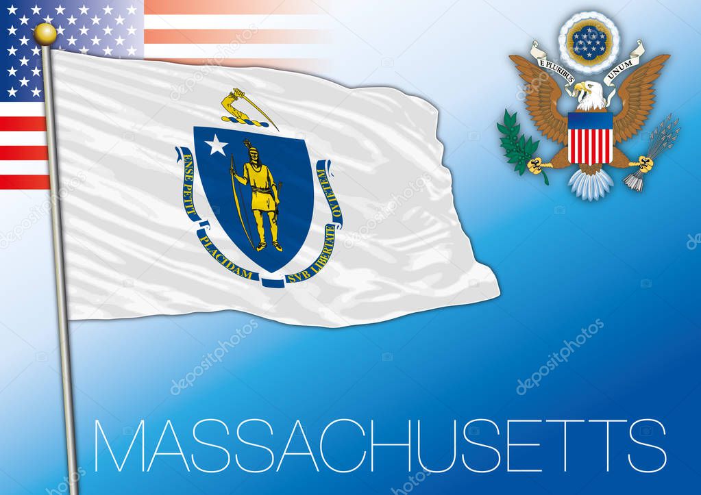 Massachusetts federal state flag, United States