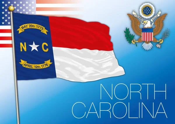 North Carolina Federala Statliga Flagga Förenta Staterna — Stock vektor