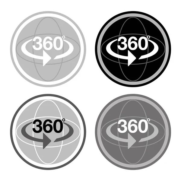 360 Degree Spherical Photography Icon — Stock Vector
