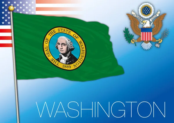 Washington Föderation State Flag Vereinigte Staaten — Stockvektor