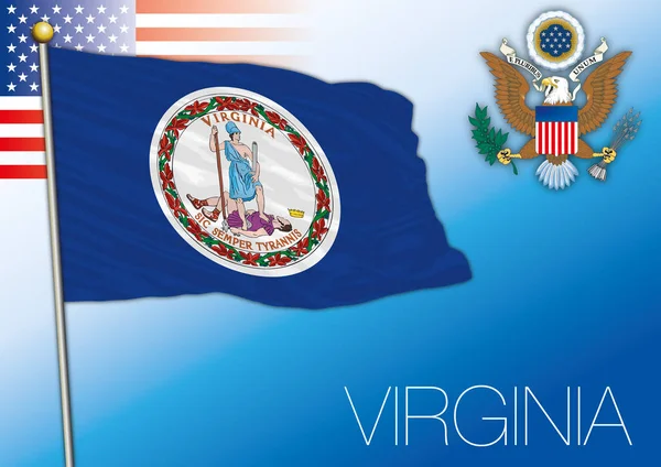 Virginia Bandeira Estado Federal Estados Unidos —  Vetores de Stock