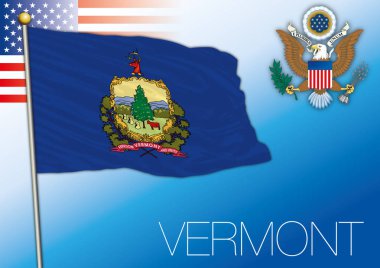 Vermont federal devlet bayrağı, Amerika Birleşik Devletleri, New England bölgesinin kuzeydoğu Amerika Birleşik Devletleri dönmüş durumda