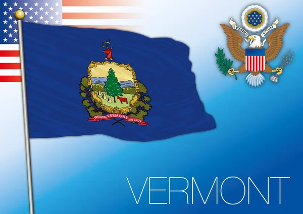 Vermont Liittovaltion Lippu Yhdysvallat Osavaltio New England Alueella Koillis Yhdysvalloissa — vektorikuva