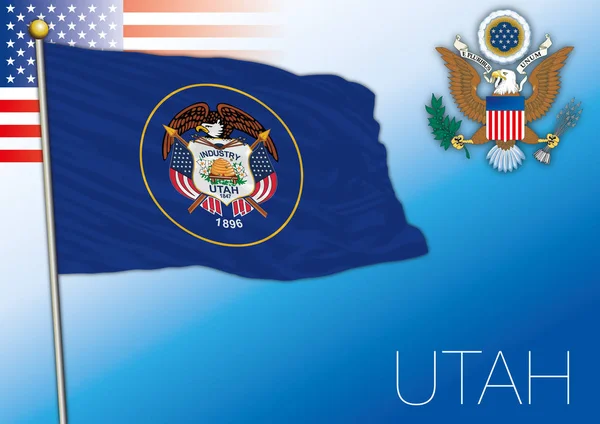 Utah Federal State Flag United States — Stock Vector
