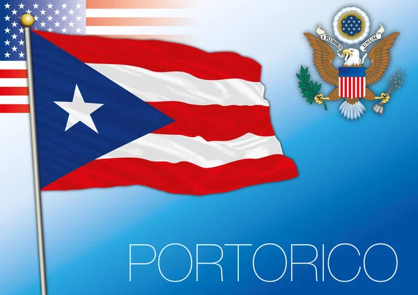 Portorico Bandera Territorio Estadounidense Estados Unidos — Archivo Imágenes Vectoriales