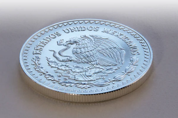Moneda Mexicana Plata Lingotes Peso Onza — Foto de Stock