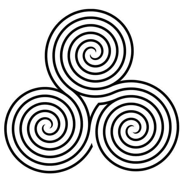 Triple Spiral Labyrinth Vector Illustration — Stock Vector