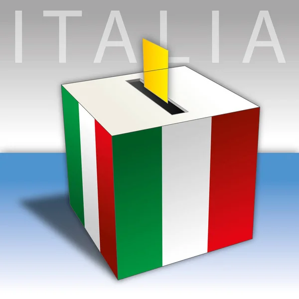 Italienska Valet 2018 Valurnan Med Italien Färg Flagga Illustration — Stock vektor