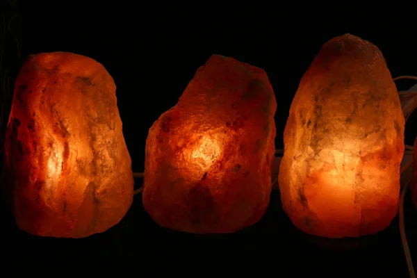 Himálajská Růžová Sůl Lampa Pro Meditaci Koncentraci — Stock fotografie