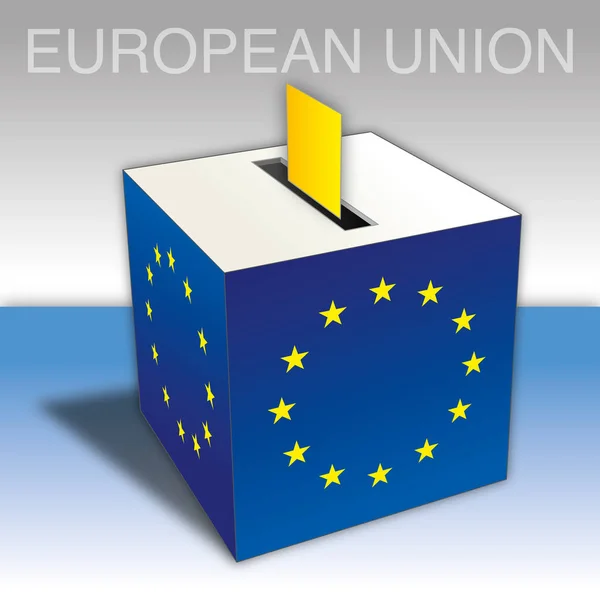 Union Européenne Urne Électorale Élections Européennes Illustration Vectorielle — Image vectorielle