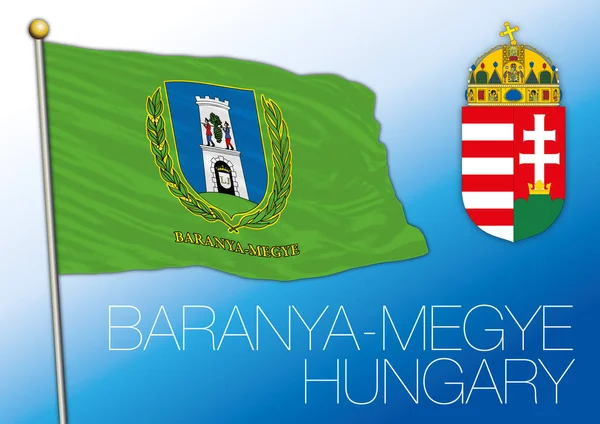 Baranya Megya Bandiera Della Provincia Ungheria — Vettoriale Stock