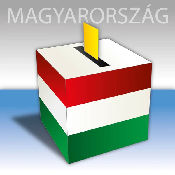 Magyarország Politikai Választások Szavazóurnákhoz Zászló — Stock Vector