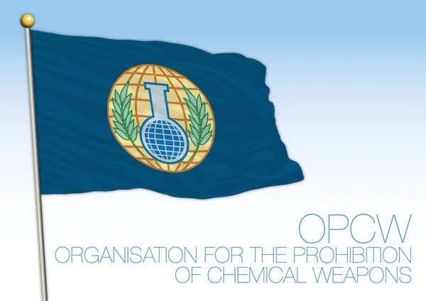 Vazgeçmesinin Kimyasal Silahların Yasaklanması Örgütü Bayrağı — Stok Vektör
