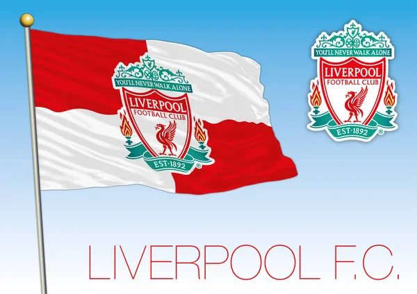Liverpool Football Club Zászló Címer Anglia — Stock Vector