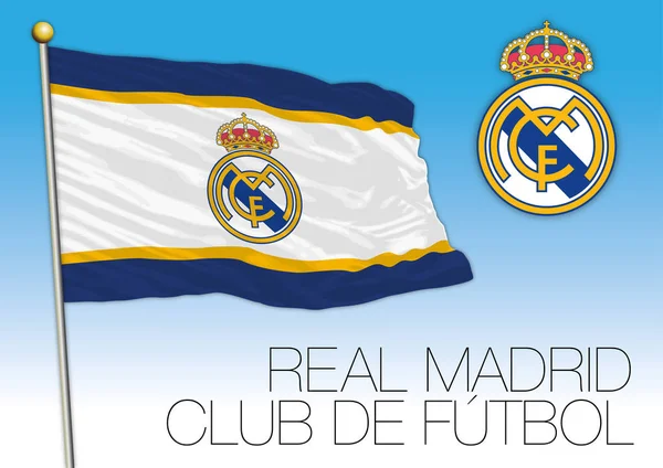 Drapeau Crête Real Madrid Football Club Championnat Europep 2018 — Image vectorielle