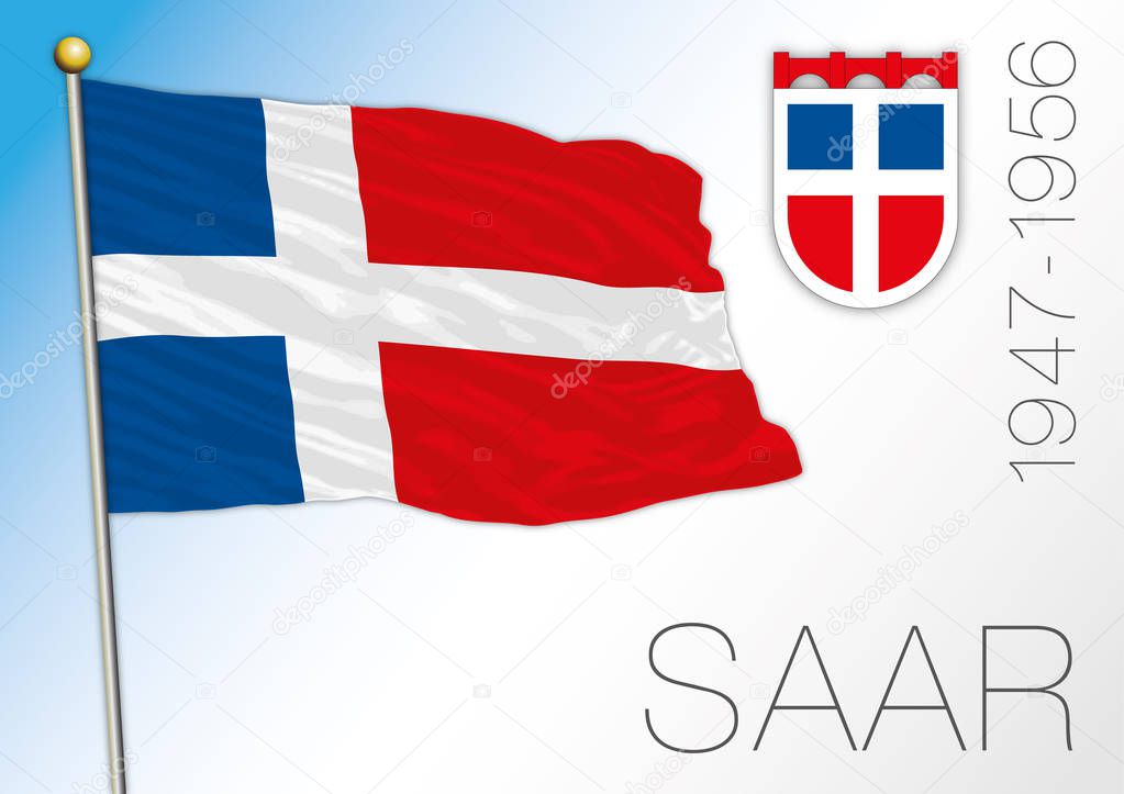 Saar european region historical flag and crest