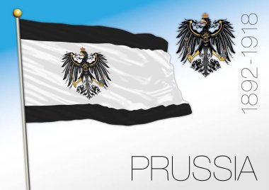Prussia historical flag and coat of arms, Germany clipart