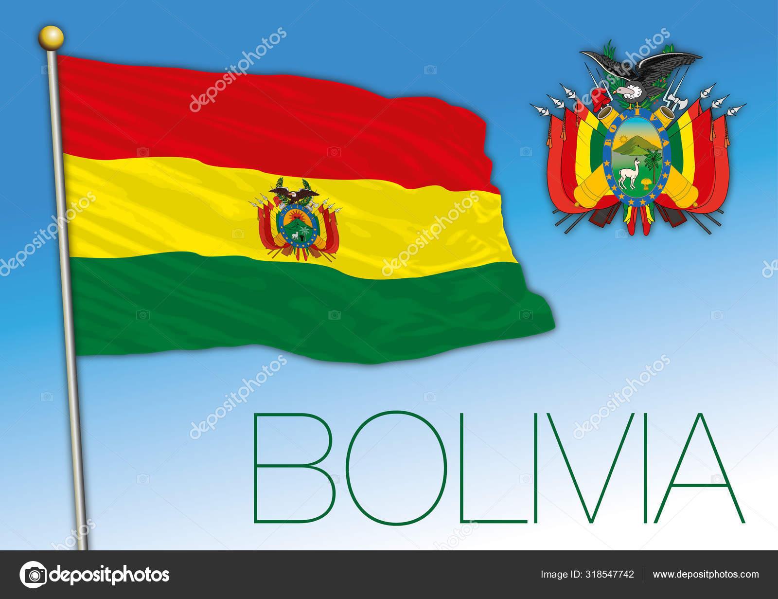 Download Bolivia Official Flag Coat Arms Vector Illustration South America ⬇ Vector Image by © frizio ...