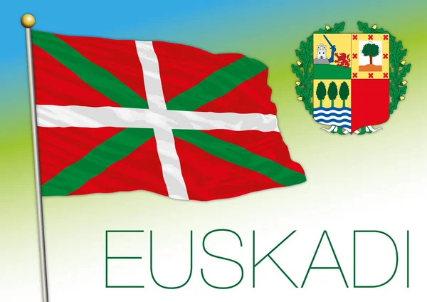 Baskenland Officiële Vlag Wapen Spaanse Regio — Stockvector