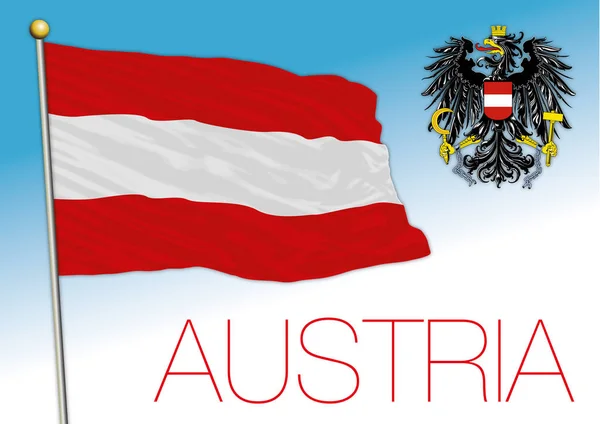 Austria Oficjalna Flaga Narodowa Herb Ilustracja Wektora — Wektor stockowy