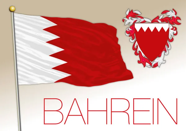 巴林官方国旗和国徽 矢量说明 — 图库矢量图片