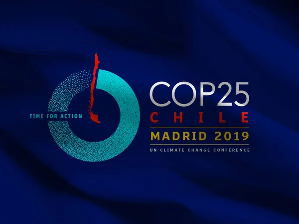 Cop25 Climate Change Conference Flag Χιλή Και Ισπανία 2019 Κύριο — Φωτογραφία Αρχείου