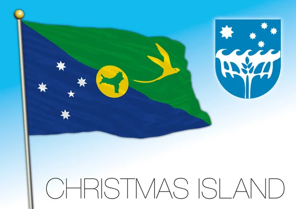 Territorio Isla Navidad Bandera Del Territorio Exterior Australiano Escudo Armas — Vector de stock