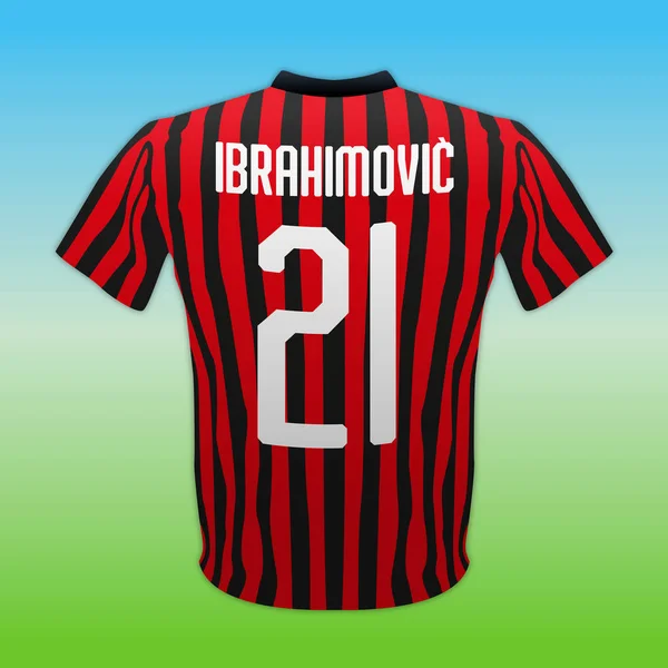 Milan Camiseta Roja Negra Número Campeonato Fútbol Italiano Ilustración Vectorial — Archivo Imágenes Vectoriales