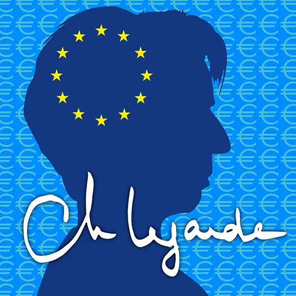 Christine Lagarde Avec Signature Nouvelle Présidente Banque Centrale Européenne Bce — Image vectorielle