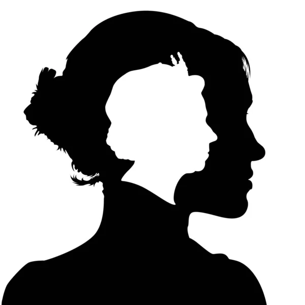 Portrait Des Silhouettes Meghan Elizabeth Royaume Uni Illustration Vectorielle — Image vectorielle