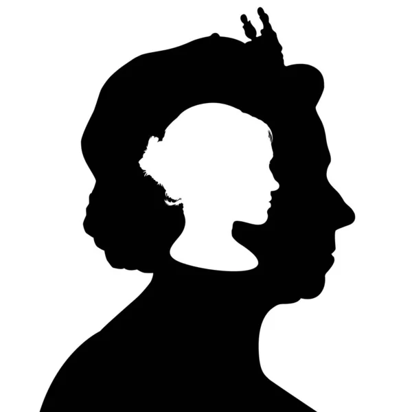Portrait Des Silhouettes Meghan Elizabeth Royaume Uni Illustration Vectorielle — Image vectorielle