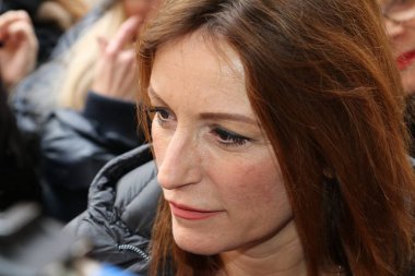 Modena, İtalya, Jan. 19 - 2020 Lucia Bergonzoni, Emilia Romagna Bölgesi Başkanlığı adayı, 2020, editoryal