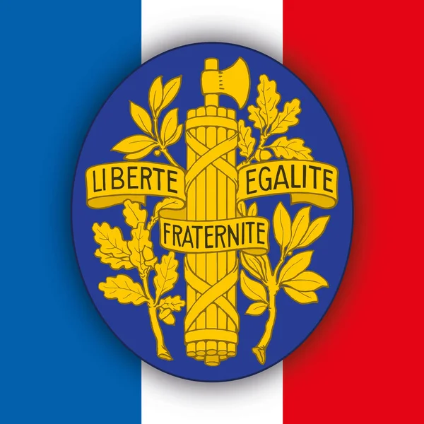 Perancis Lambang Negara Dan Bendera Resmi Uni Eropa Gambar Vektor - Stok Vektor