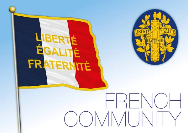 Bendera Sejarah Komunitas Prancis Negara Afrika Perancis 1958 1960 Gambar - Stok Vektor