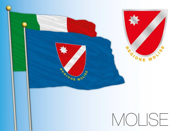 Molise Offizielle Regionale Flagge Und Wappen Italien Vektorillustration — Stockvektor
