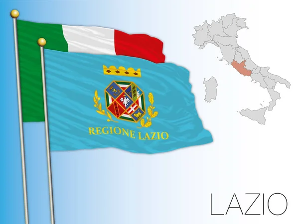 Lazio Official Regional Flag Map Italy Vector Illustration — Stock Vector
