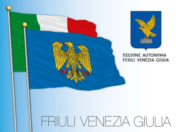Friuli Venezia Giulia Bandera Regional Oficial Escudo Armas Unión Europea — Vector de stock