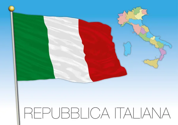 Italia Bandera Nacional Oficial Mapa Unión Europea Ilustración Vectorial — Archivo Imágenes Vectoriales