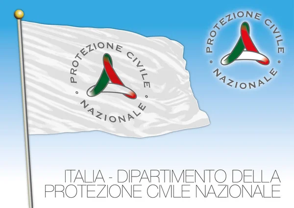 Protezione Civile Nazionale Flagga Och Logotyp Italien Vektor Illustration Italienska — Stock vektor
