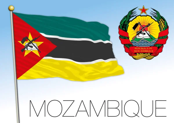 Державний Прапор Мозамбіку Герб Африканський Векторний Малюнок — стоковий вектор
