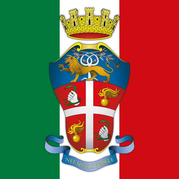 Armoiries Corpo Dei Carabinieri Sur Drapeau Italien Italie Illustration Vectorielle — Image vectorielle