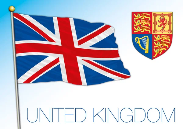 Государственный Флаг Великобритании Герб Европа Векторная Иллюстрация — стоковый вектор
